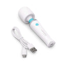 Le Wand Classique Mini Wand Massager with USB charging cable for relaxation and wellness on the go.