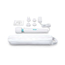 Le Wand Classique Plug-In Wand Massager with accessories in a white pouch and power adapters.