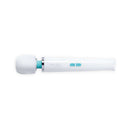 Le Wand Classique Rechargeable Wand Massager in white with ergonomic design and control buttons.