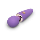 Le Wand Mini Micro Wand Vibrator Violet showcasing its sleek design and powerful performance in a compact size.