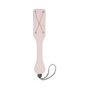 Peaches n CreaMe Chain Impressions Paddle in soft faux leather with rose gold chain detail for unique pleasure experiences.