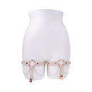 Sportsheets Sex and Mischief Peaches n CreaMe Pearl Garters featuring rose gold O-ring and pearl accents