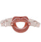 Peaches 'n CreaMe Silicone Lips Gag with Flirty Peach, Faux Leather Strap, and Adjustable Fit for playful and seductive oral play.