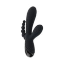 Selopa Triple Aces Rechargeable Triple Rabbit Vibrator Black with triple shafts and anal beads for ultimate pleasure.