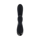 Selopa Triple Aces Rechargeable Triple Rabbit Vibrator Black top view displaying unique design and features.