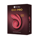 SVibe Snail Gizi Pro Vibrator Bordeaux packaging showing the unique snail shape and promotional notes.