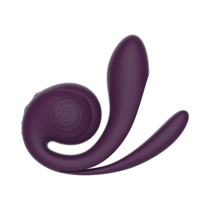 SVibe Snail Gizi Pro Vibrator Grapo in luxurious purple design for dual-stimulation pleasure.