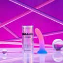 Love To Love Dildolls Utopia Small Silicone Dildo displayed with a colorful gradient design and packaging.