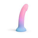 Love To Love Dildolls Utopia Large Silicone Dildo in a dreamy pink and blue gradient design.