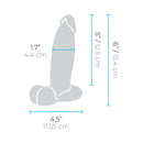 b-Vibe Slipskin Realistic Silicone Dildo 6 inch Girthy Cream with dimensions of 6 inches length and 1.7 inches width.