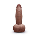 b-Vibe Slipskin Realistic Silicone Dildo 6 inch Girthy Brown showing detailed design and realistic features