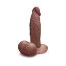 b-Vibe Slipskin Realistic Silicone Dildo 6 inch Girthy Brown showcasing lifelike design and texture