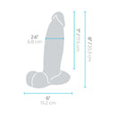 b-Vibe Slipskin Realistic Silicone Dildo 8 inch Girthy Brown dimensions 8 inch tall, 2.6 inch wide, and 6 inch base.