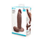 b-Vibe Slipskin Realistic Silicone Dildo 9 inches Girthy Brown packaging with lifelike details and textures.
