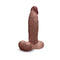 b-Vibe Slipskin Realistic Silicone Dildo 9 inches Girthy Brown – lifelike silicone design with authentic texture.