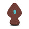 b-Vibe Slipskin Realistic Silicone Dildo 9 inches Girthy Brown base view with button detail.