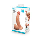 b-Vibe Slipskin Realistic Silicone Dildo 6.5 inch Curved Mocha packaging showcasing its design and features.