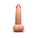 b-Vibe Slipskin Realistic Silicone Dildo 6.5 inch Curved Mocha showcasing its lifelike design and texture.