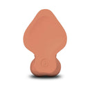 b-Vibe Slipskin Realistic Silicone Dildo 6.5 inch Curved Mocha, showing its detailed design and soft silicone texture.