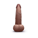 b-Vibe Slipskin Realistic Silicone Dildo 6.5 inch Curved Brown viewed from the front