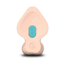 b-Vibe Slipskin Realistic Silicone Dildo 9 inch Curved Cream bottom view showcasing the innovative design.