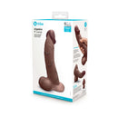 b-Vibe Slipskin Realistic Silicone Dildo 9 inch Curved Brown packaging showcasing the realistic design and features.