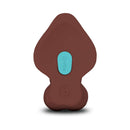 b-Vibe Slipskin Realistic Silicone Dildo 9 inch Curved Brown bottom view with control button
