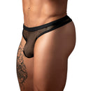 Male Power Fishnet 2.0 Bong Thong Black S/M worn by a model showcasing its daring design and flattering fit.