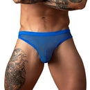 Male Power Fishnet 2.0 Bong Thong Royal S/M worn by a man showcasing its daring design and comfortable fit.