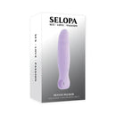 Selopa Petite Pecker Rechargeable Silicone Vibrator Purple in packaging, designed for precise stimulation and powerful vibrations.