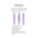 Selopa Petite Pecker Rechargeable Silicone Vibrator Purple with crowned head and ringed handle for easy navigation.