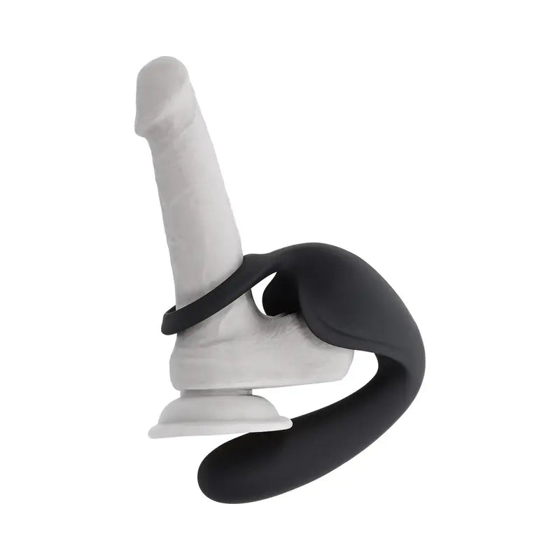 Ballin Out Silicone Rechargeable Prostate Massager Black designed for powerful vibrating P-spot stimulation and ball cradling features.