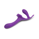 Together Lock-In Dual-Ended Vibrating Strap-on & Harness Set in purple silicone design.