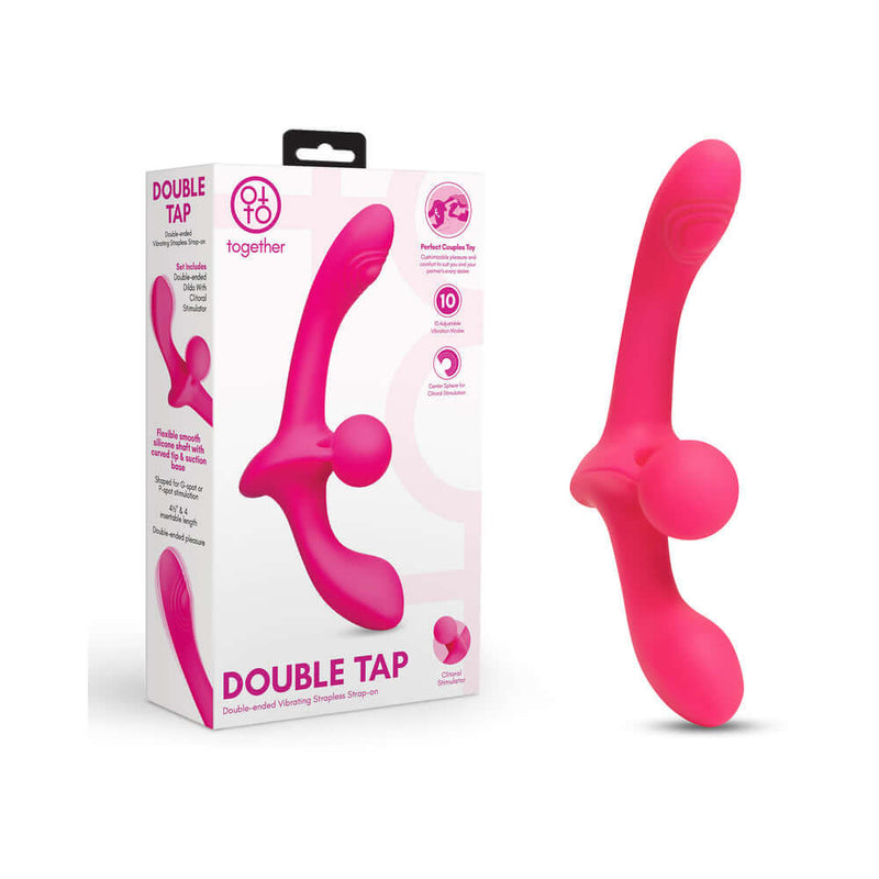Together Double Tap Dual Ended Vibrating Strapless Strap on Together Double Tap Dual Ended Vibrating Strapless Strap on