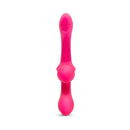 Together Double Tap Dual Ended Vibrating Strapless Strap on in vibrant pink, designed for shared pleasure and stimulation.