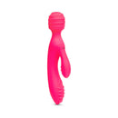 Together Tri Delight Dual-Ended Triple Stim Wand & Rabbit Vibrator in vibrant pink, designed for versatile stimulation.