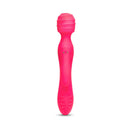 Together Tri Delight Dual-Ended Triple Stim Wand & Rabbit Vibrator in vibrant pink, designed for versatile stimulation.