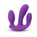 Together Blended Pleasure Remote Controlled Triple-Pronged Vibrator in vibrant purple, designed for deep G-spot and clitoral stimulation.