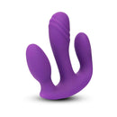 Together Blended Pleasure Remote Controlled Triple-Pronged Vibrator in purple, designed for deep and simultaneous stimulation.