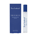 Pure Instinct Pheromone Perfume Spray-True Blue 0.31 Oz bottle and packaging in blue.