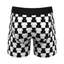 Shinesty Chest Mate Checkered Ball Hammock Underwear Medium featuring a playful black and white checkered print.