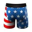 Shinesty Mascot American Flag Ball Hammock Underwear Medium showcasing patriotic stars-and-stripes design.