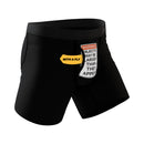 Shinesty Rear View Size Warning Ball Hammock Underwear L featuring a playful warning print and supportive pouch.