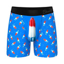 Shinesty Popsicle Stick Ball Hammock Pouch Underwear Small featuring a vibrant blue Popsicle Stick print.