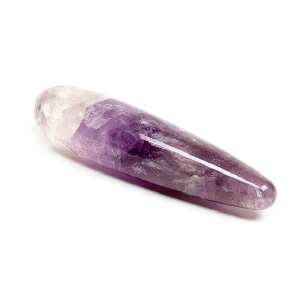 Dame Chakrubs Amethyst Original Wand hand-carved from pure amethyst for crystal pleasure and healing.