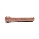 Chakrubs Anahata Curve Rhodonite Wand, a hand-carved rhodonite crystal pleasure tool for emotional healing.