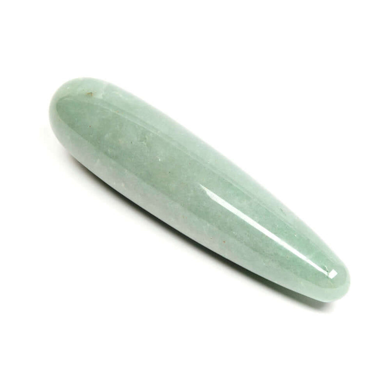 Chakrubs Indian Jade Original Green Aventurine Wand, a hand-carved healing tool made from pure green aventurine.