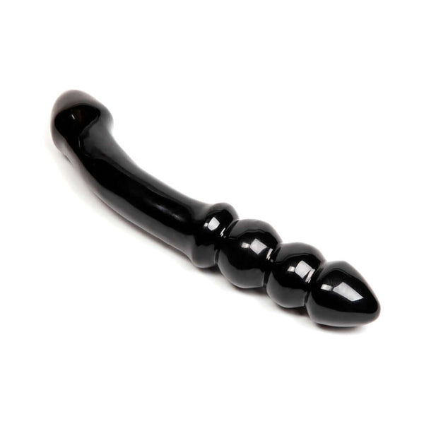 Chakrubs Xaga Viper Obsidian Wand, a hand-carved pleasure tool with a ridged design in black obsidian.