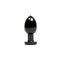 Chakrubs Xaga Root Obsidian Plug, a sleek black obsidian anal plug for sensual exploration and chakra activation.