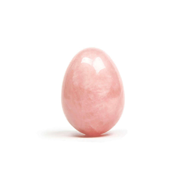 Chakrubs Heart Yoni Egg Rose Quartz non-drilled, smooth pink crystal egg for pelvic floor strengthening.